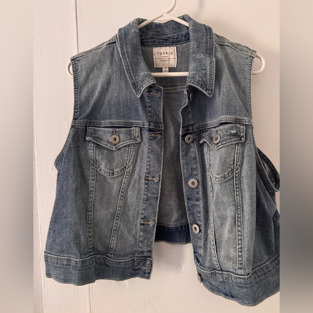 Torrid Light Blue Denim Vest